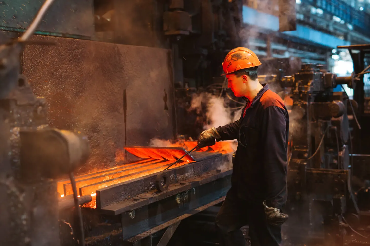 boy manufacturing steel