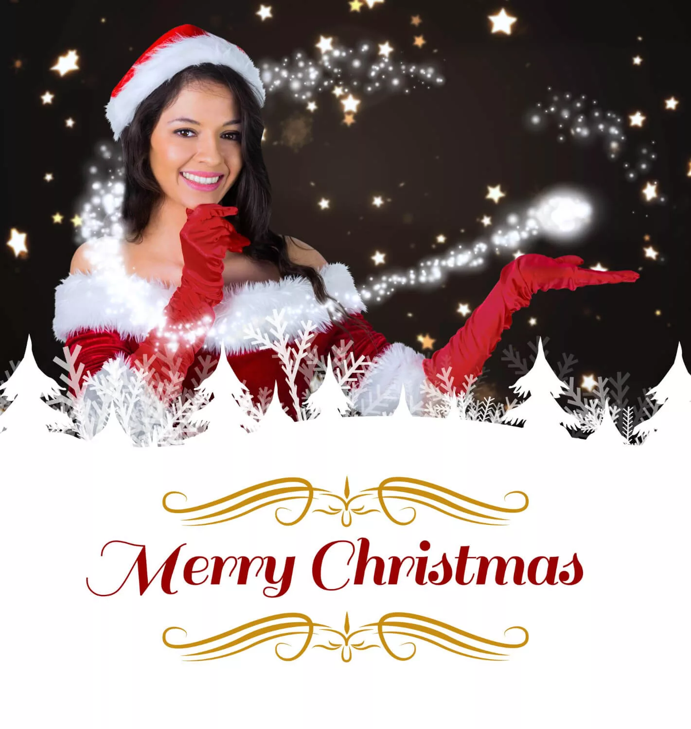 girl in merry Christmas poster