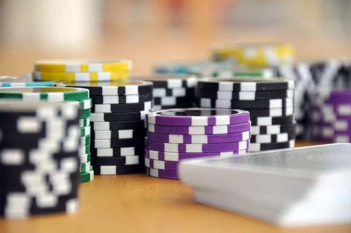 poker coins on table