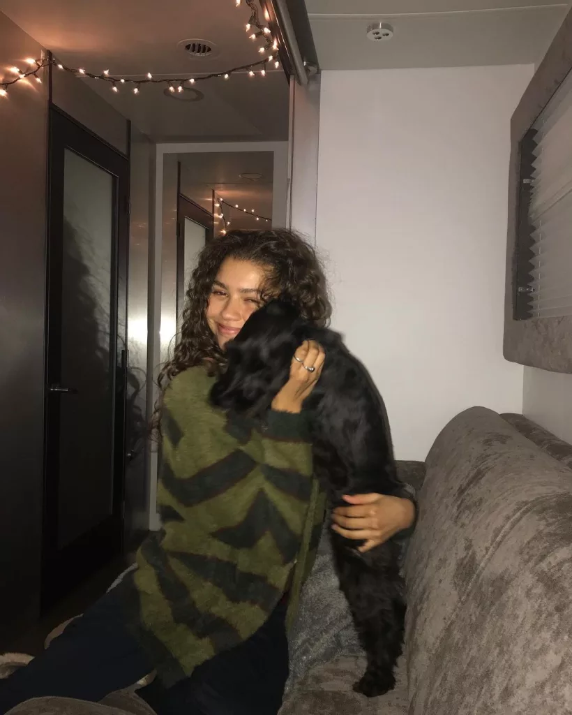 Zendaya with her pet.