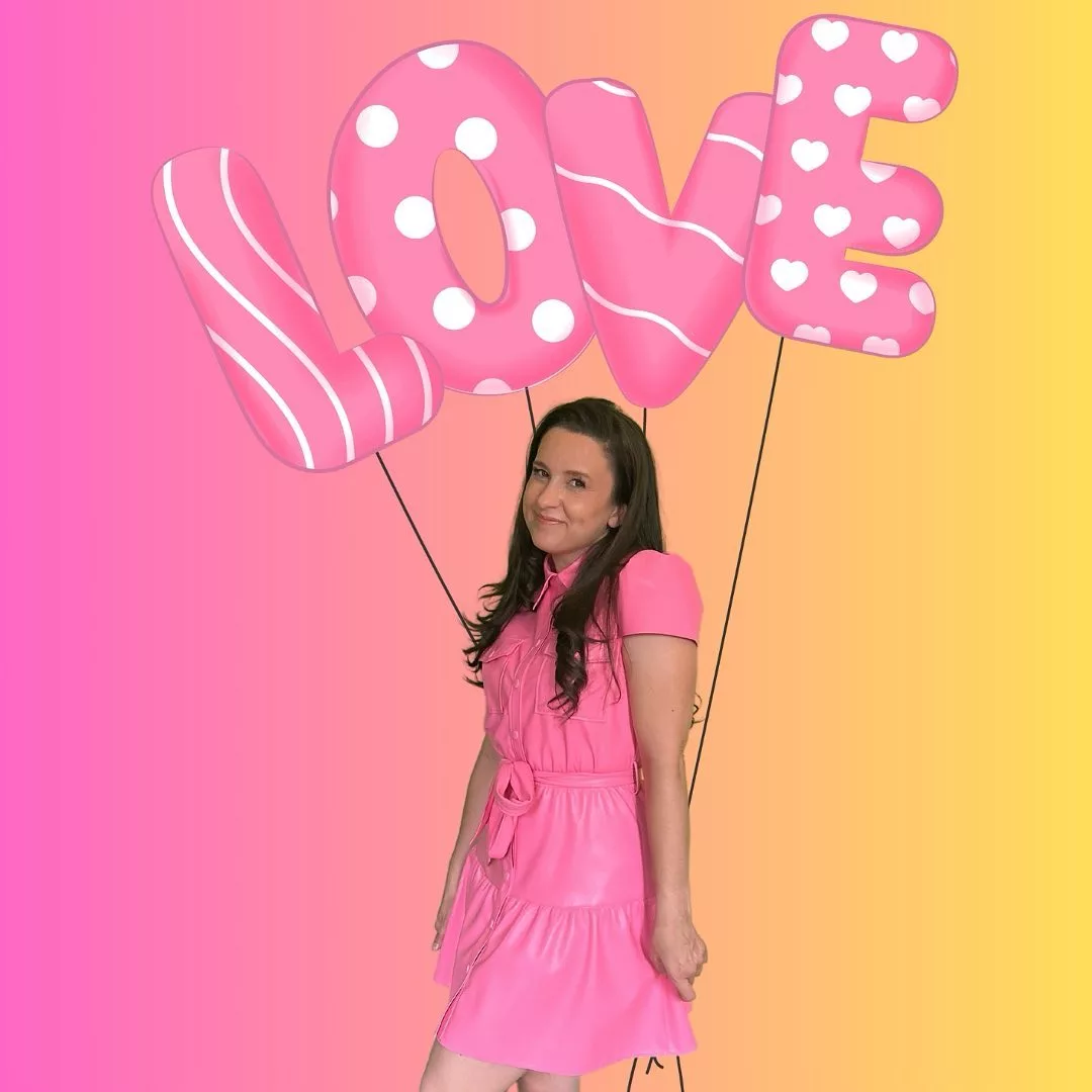 ms rachel with baloons