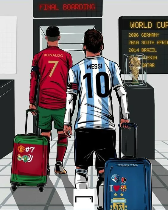 sketch of messi and ronaldo 