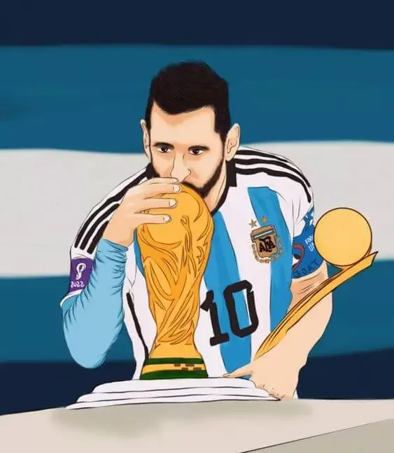 messi sketch of fifa world cup 2022