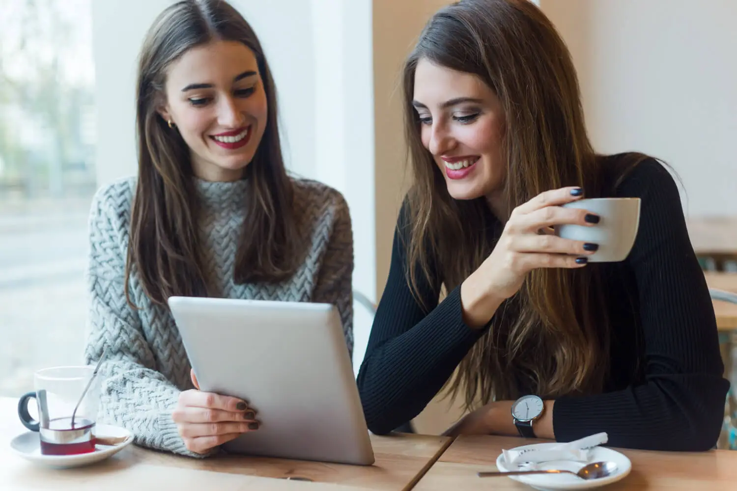 girl smiling and talking