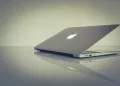 A MacBook on a table
