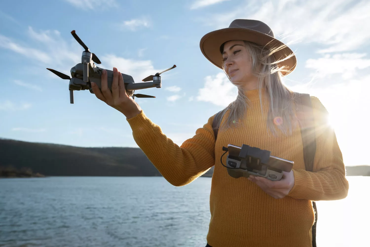 girl with drone