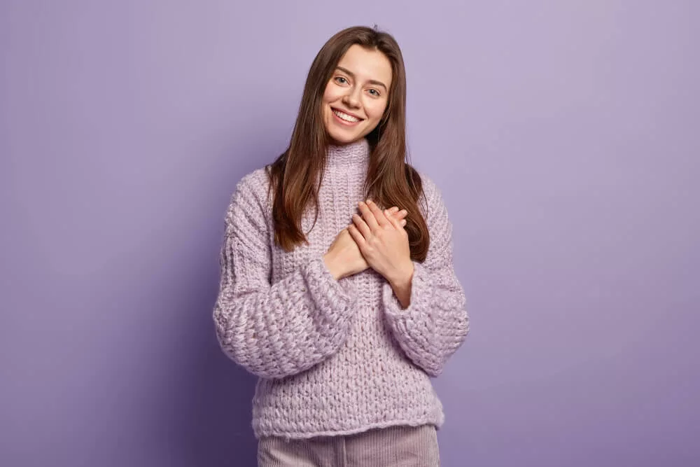 girl showing gratitude