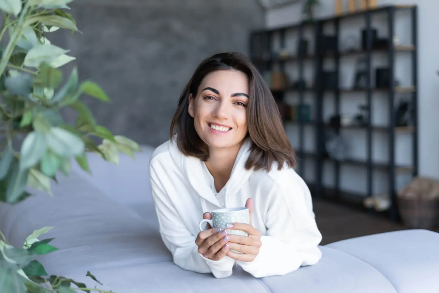 girl smiling in white