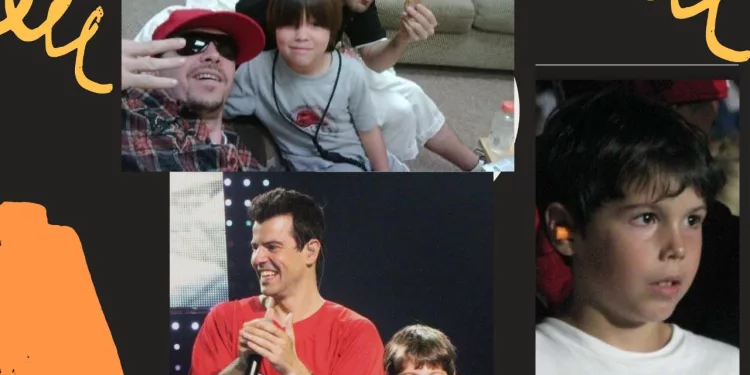 Collage of Eric Jacob Knight and his father Jordan Knight