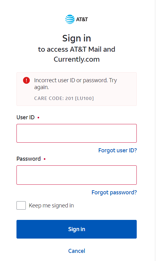 incorrect username and passwords yahoo