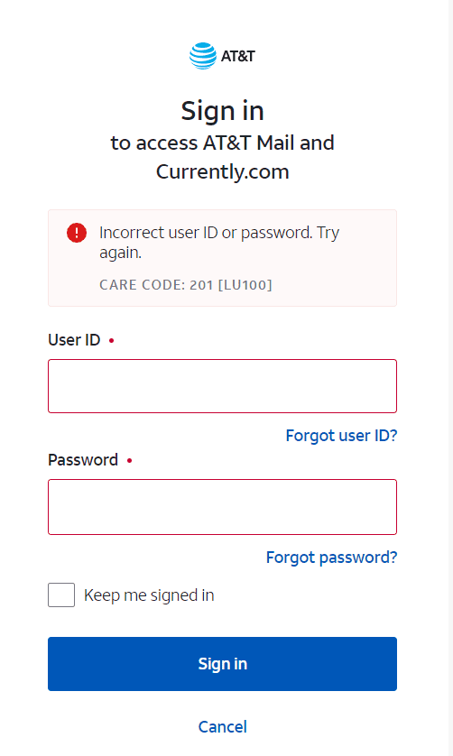 incorrect username and passwords yahoo