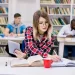 girl giving exam