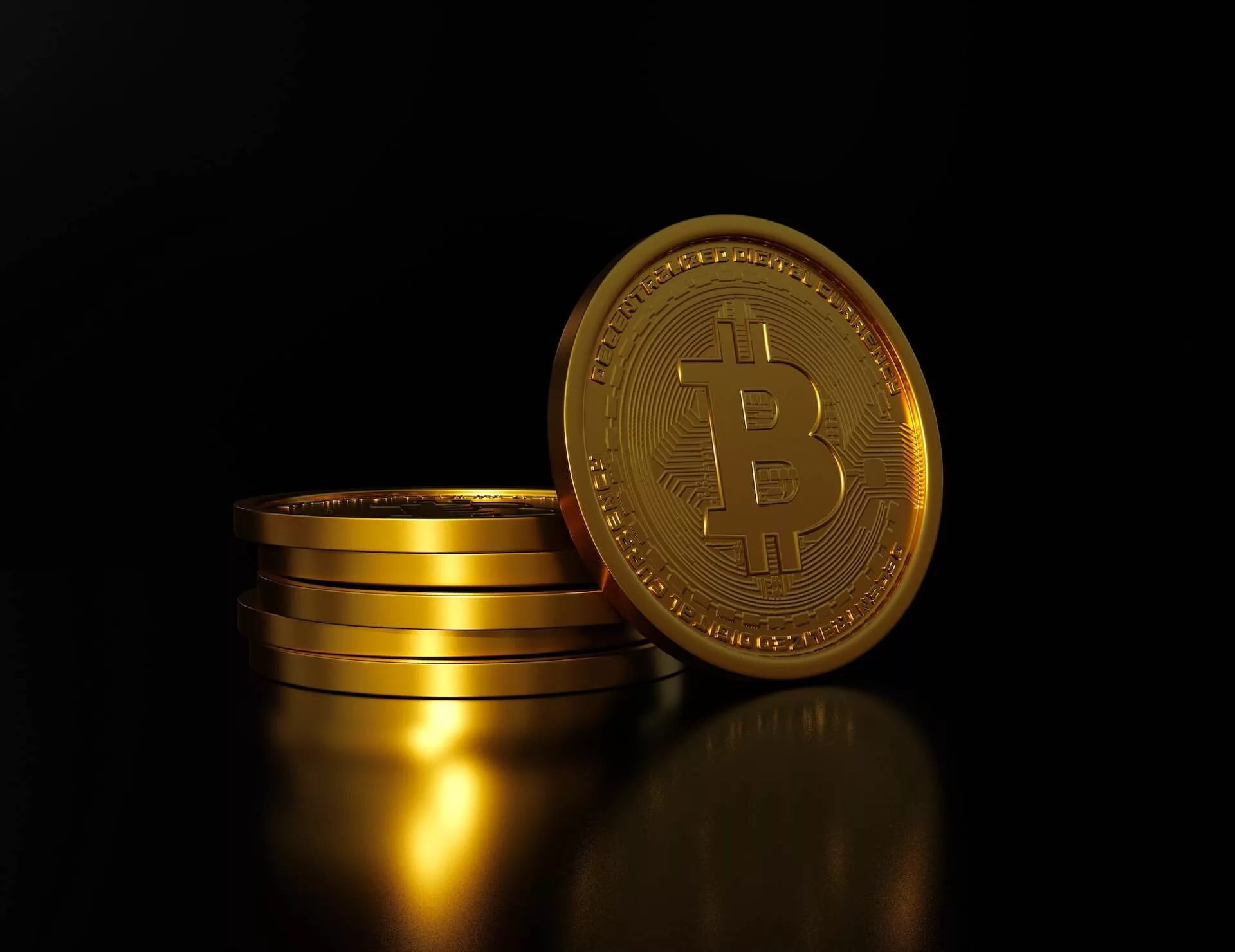 bitcoin in black background