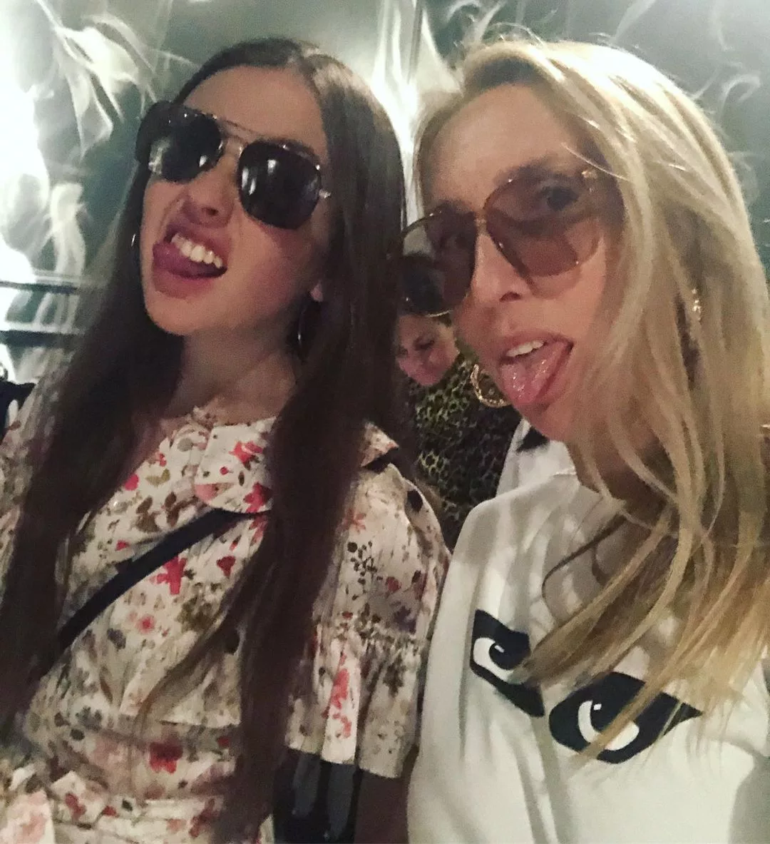Sam Taylor Johnson with one of her daughters.