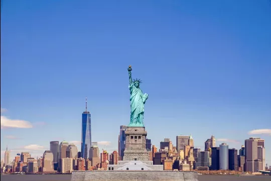 statue-liberty-with-one-world-trade-building-center-hudson-river-new-york-cityscape-background-landmarks-lower-manhattan-new-york-city