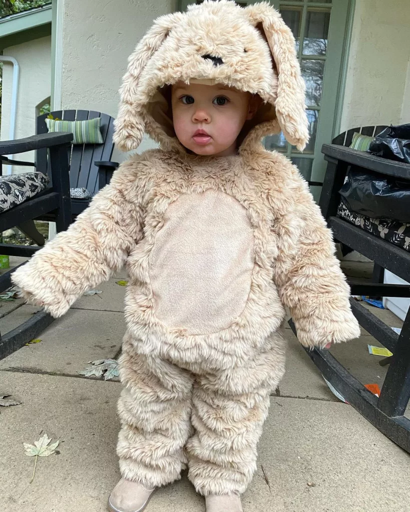 Wyatt wearing a puppy costume.