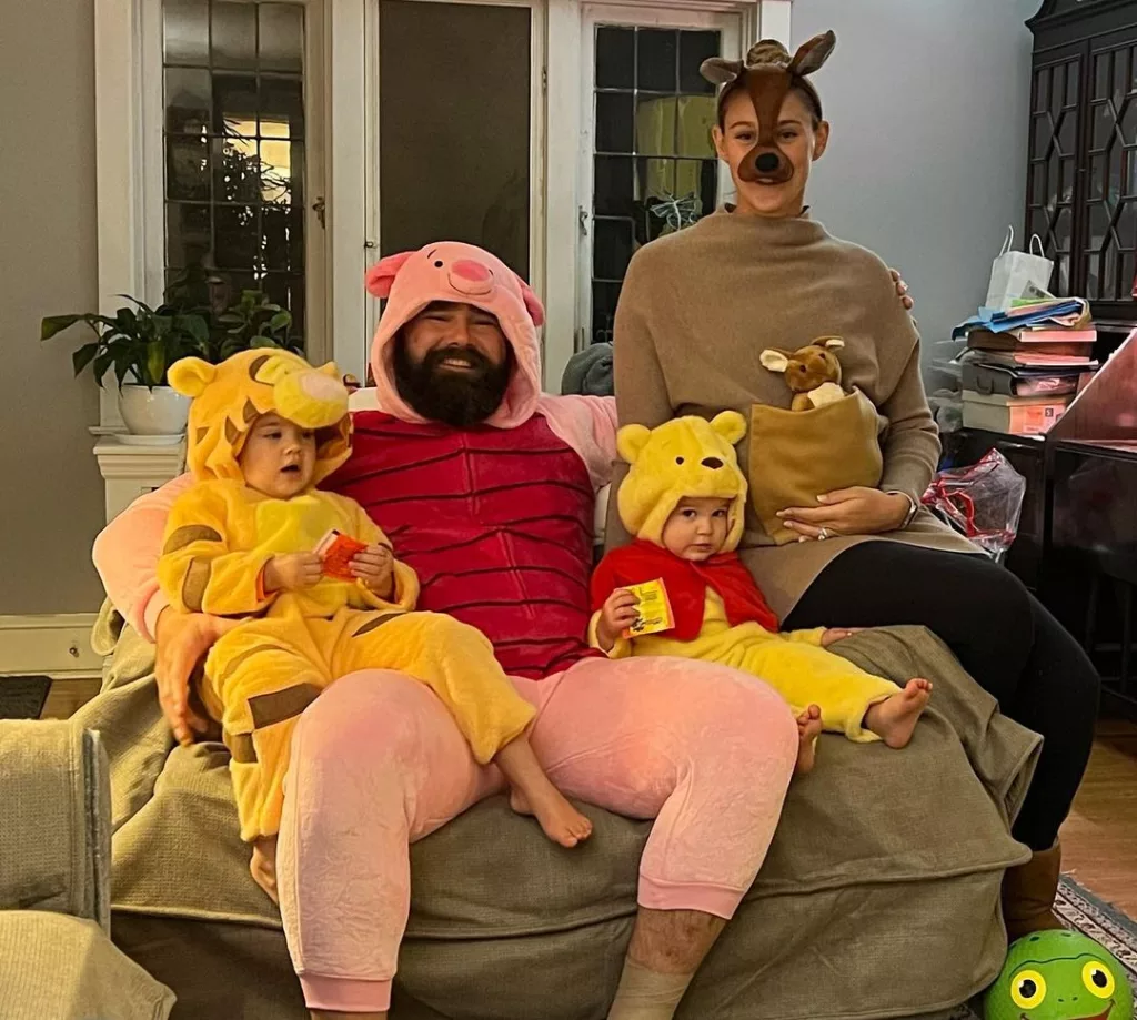 Wyatt and her family all dressed up in Winnie The Pooh characters.