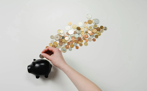 coins on table
