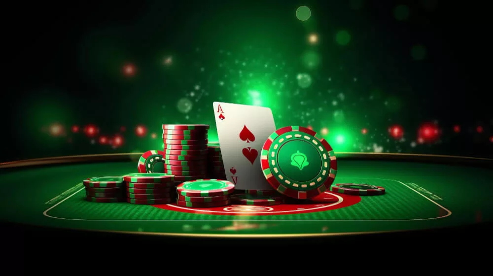 deck and blackjack table