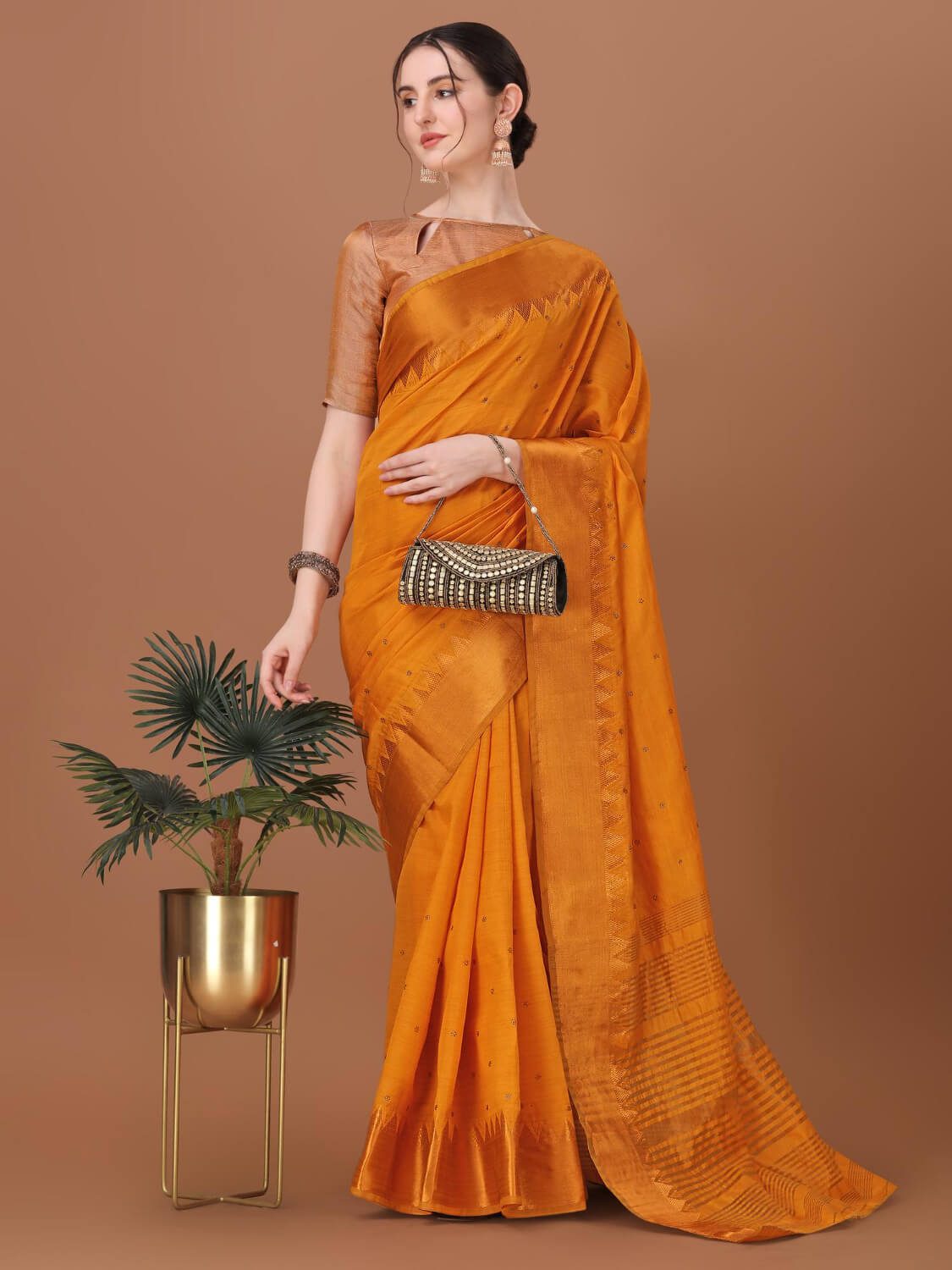 girl in orange saree