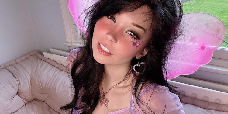 Belle Delphine in pink dress