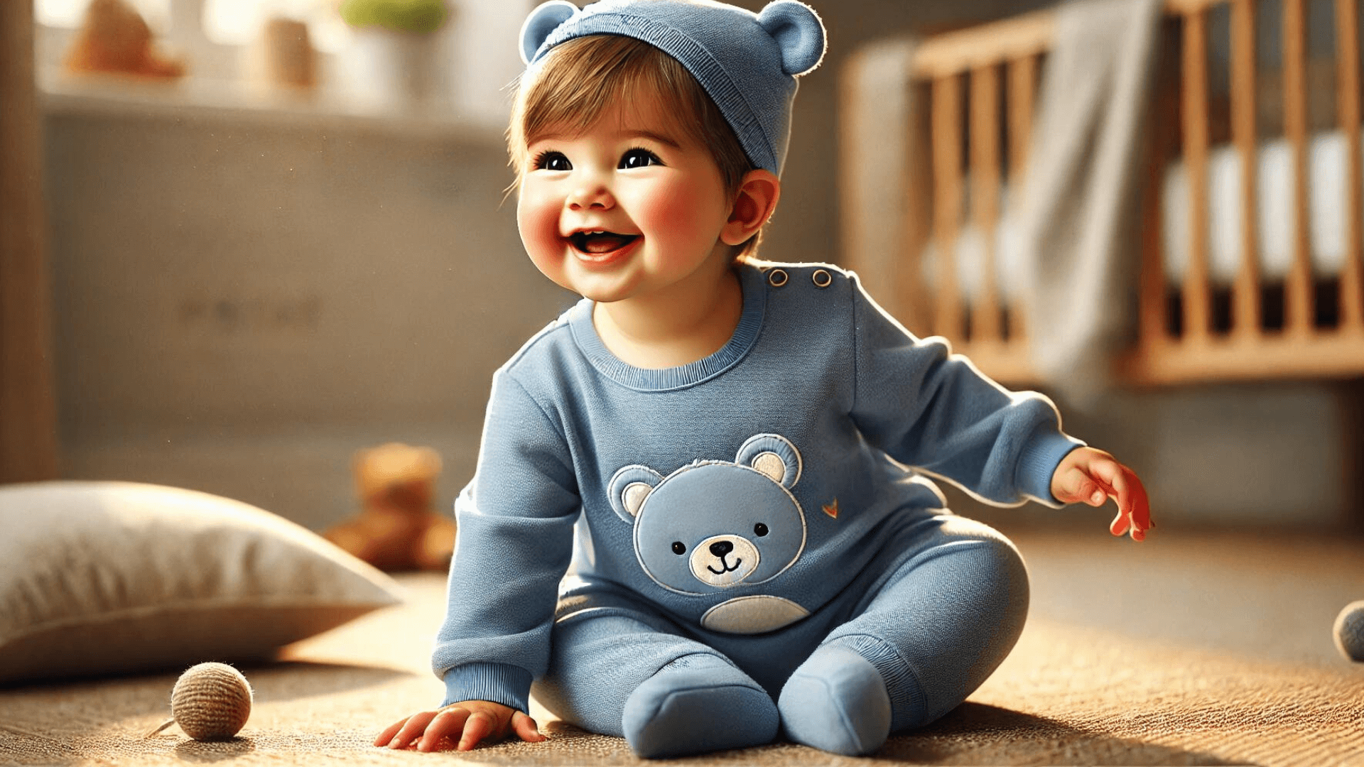 baby wearing bear-design-long-sleeve-baby-jumpsuit 