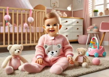 baby in pink wearing suit