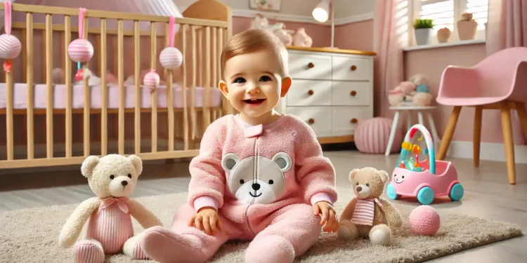 baby in pink wearing suit